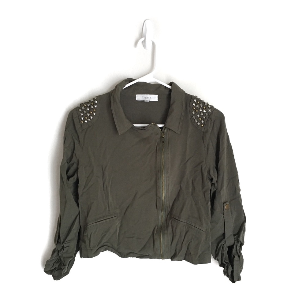 ⭐️5 for $25⭐️ Temt Army Green Asymmetrical Zip Up Sweater Jacket